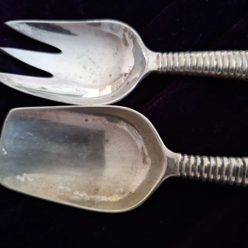 Silver and Black Serving Utensils